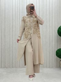 Gris - Tissu non doublé - Collier cubain - Ensemble
