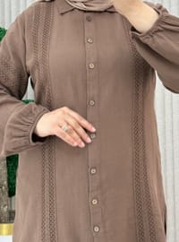 Marron - Tissu non doublé - Collier cubain - Ensemble