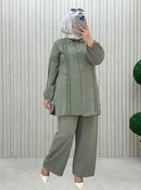 Kaki - Tissu non doublé - Collier cubain - Ensemble