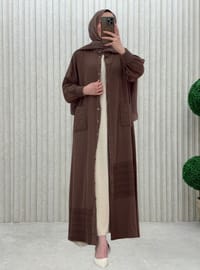 بني - نسيج غير مبطن - قبة مدورة - كابات/ معاطف