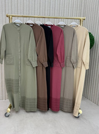 بني - نسيج غير مبطن - قبة مدورة - كابات/ معاطف