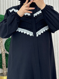 Black - Unlined - Crew neck - Suit