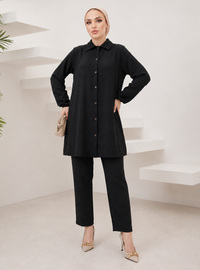 Noir - Tissu non doublé - Collier cubain - Ensemble