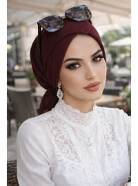 Bordo Çapraz Hazır Bone