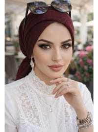 Bordo Çapraz Hazır Bone