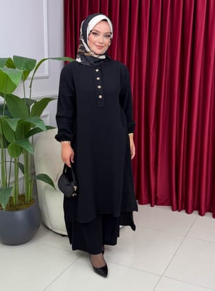Black - Unlined - Crew neck - Suit - MODANURSEDA